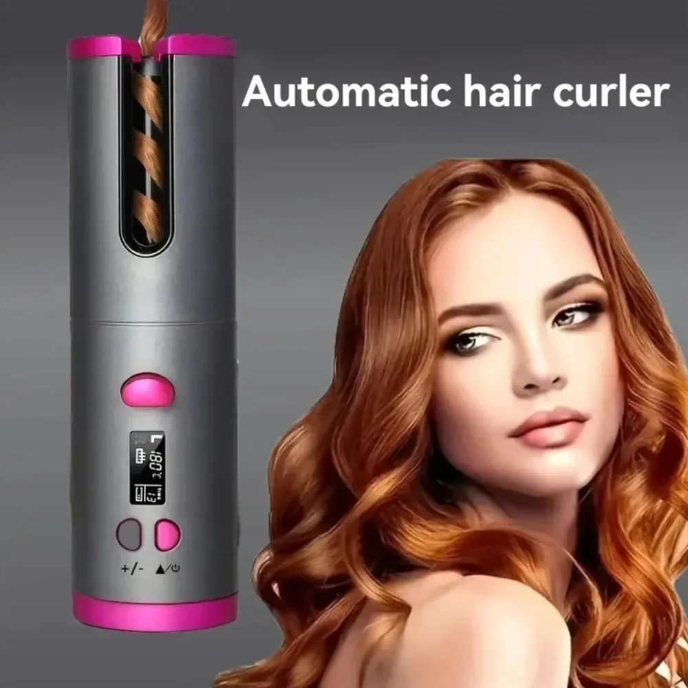 Automatic Hair Curler - Pink and Gray